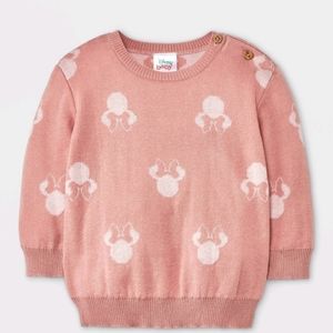 Disney Baby Girl Mickey Mouse & Friends Pullover Sweater Pink 12M NWOT